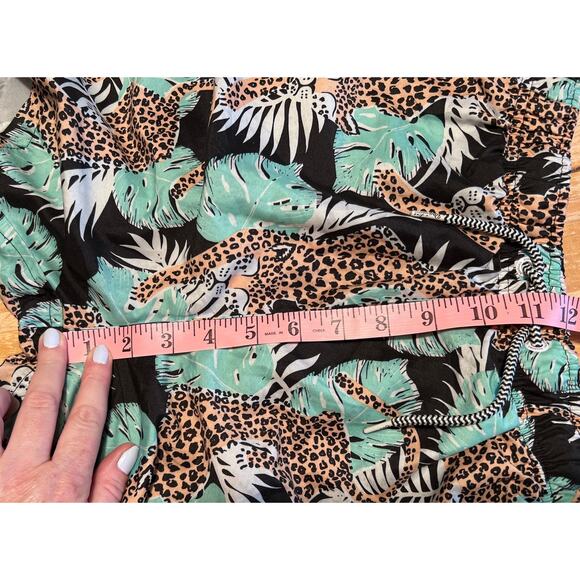 Boardies Swimming Trunks Tropical Jungle Cheetah Print Size L Black Green Orange - Picture 8 of 10